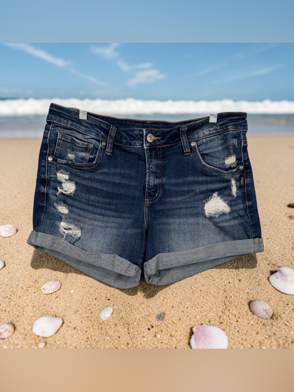 Silver Jeans Distressed Cuffed Denim Shorts